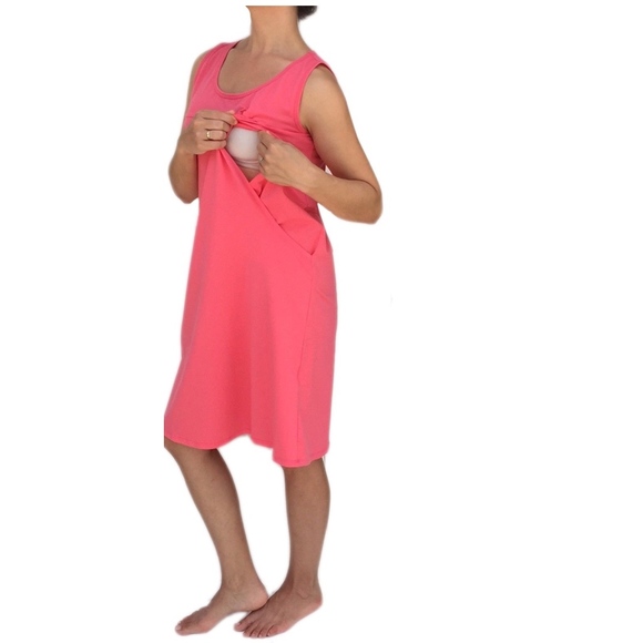 NEW! Sleeveless Nursing Nightgown - Breastfeeding - Picture 4 of 10